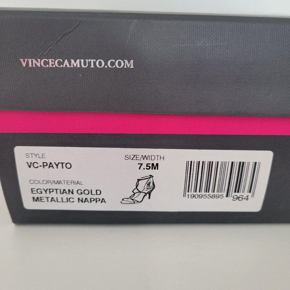 VINCE CAMUTO Mid Heel VC-PAYTO Ankle Sandals in Egyptian Gold ~ 7.5M - Picture 9 of 10